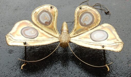 1970 'Coffee Table Butterfly Illuminating DLG  Duval Brasseur or Isabelle Faure For Honoré de Paris 139 X 80 - Image 9