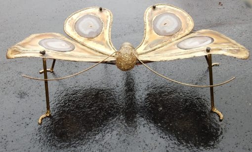 1970 'Coffee Table Butterfly Illuminating DLG  Duval Brasseur or Isabelle Faure For Honoré de Paris 139 X 80 - Image 8