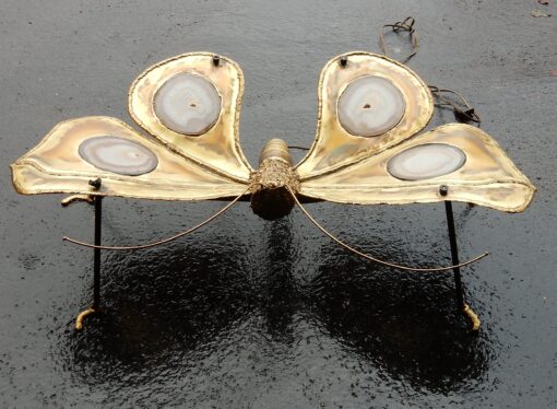 1970 'Coffee Table Butterfly Illuminating DLG  Duval Brasseur or Isabelle Faure For Honoré de Paris 139 X 80 - Image 5