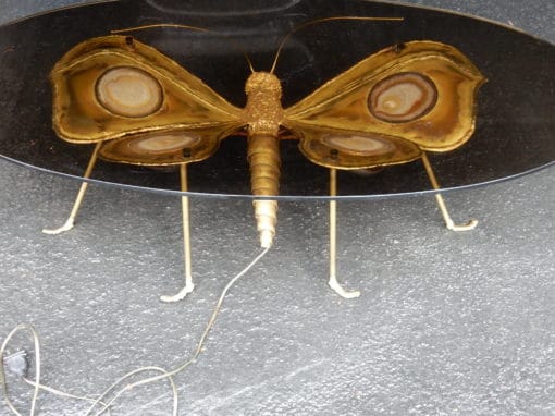 1970 'Coffee Table Butterfly Illuminating DLG  Duval Brasseur or Isabelle Faure For Honoré de Paris 139 X 80 - Image 3
