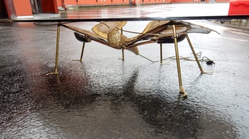 1970 'Coffee Table Butterfly Illuminating DLG  Duval Brasseur or Isabelle Faure For Honoré de Paris 139 X 80 - Image 2