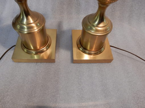 1970' Pair Bronze  In The Style Of Maison Charles Lamps With Amber Color Bakelite Egg - Image 5