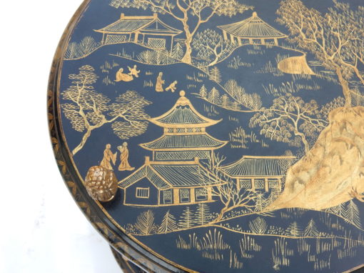 1970′ Pedestal Maison Baguès Decor Bamboo in Gilt Bronze With Chinese Lacquer Trays - Image 10