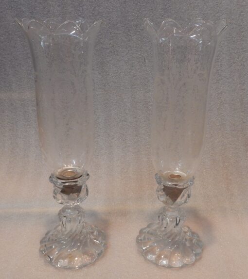 1950/70 Pair of Crystal Candlesticks Baccarat Torso Model Signed