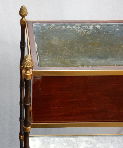 1950/70 Jardiniére Maison Baguès Gilt Bronze Bamboo, Mahogany And Zinc Tray - Image 14