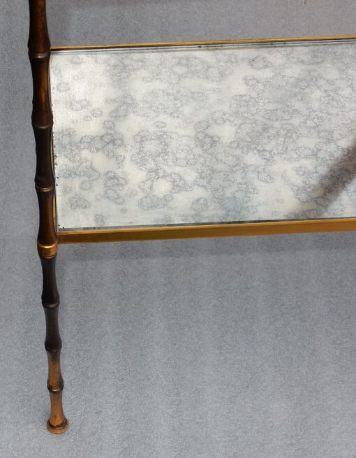 1950/70 Jardiniére Maison Baguès Gilt Bronze Bamboo, Mahogany And Zinc Tray - Image 13