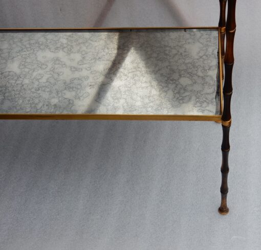 1950/70 Jardiniére Maison Baguès Gilt Bronze Bamboo, Mahogany And Zinc Tray - Image 12