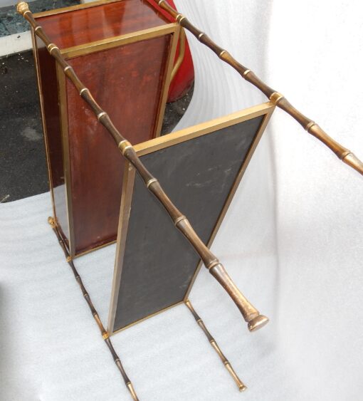1950/70 Jardiniére Maison Baguès Gilt Bronze Bamboo, Mahogany And Zinc Tray - Image 5