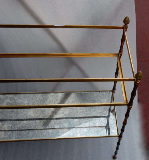1950/70 Jardiniére Maison Baguès Gilt Bronze Bamboo, Mahogany And Zinc Tray - Image 2