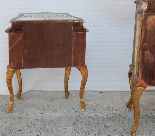 1950/70 ′ Commode Crossbow And Pair Of Bedside Tables 3 Drawers Golden Wood In The Style Of Italian Renaissance 124 X 49 X H 91 cm - Image 5
