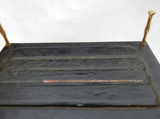 1950′ Table Maison Baguès Décor Bambou en Bronze Doré Avec Plateaux Laque de Chine 60 X 36 H 63 (réservé) – Image 3