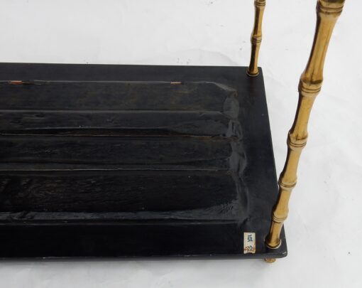 1950′ Table Maison Baguès Décor Bambou en Bronze Doré Avec Plateaux Laque de Chine 60 X 36 H 63 (réservé) – Image 2