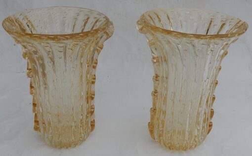 1970 ‘Pair of Vases Or Similar Murano Crystal  and Gold Signed Murano Toso H 36 cm - Image 13