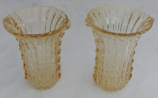 1970 ‘Pair of Vases Or Similar Murano Crystal  and Gold Signed Murano Toso H 36 cm - Image 11
