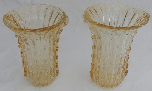 1970 ‘Pair of Vases Or Similar Murano Crystal  and Gold Signed Murano Toso H 36 cm - Image 10