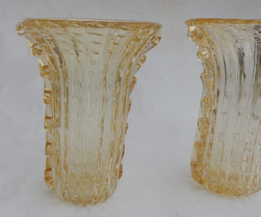 1970 ‘Pair of Vases Or Similar Murano Crystal  and Gold Signed Murano Toso H 36 cm - Image 8