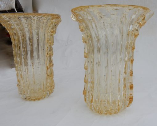 1970 ‘Pair of Vases Or Similar Murano Crystal  and Gold Signed Murano Toso H 36 cm - Image 7