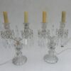 1950' Paire de Chandeliers Électrifiés Baccarat Modèle Tors, Signée Cachet Baccarat