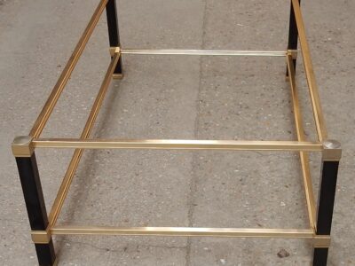 1970 'Coffee Table in Black Lacquered Metal Pierre Vandel 128 X 78 cm
