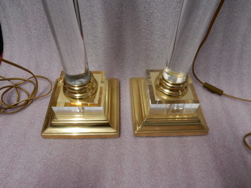 1970 'Pair Of Lamps In Altuglass And Golden Brass - Image 8