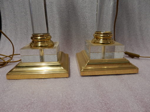 1970 'Pair Of Lamps In Altuglass And Golden Brass - Image 5