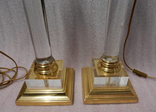 1970 'Pair Of Lamps In Altuglass And Golden Brass - Image 4