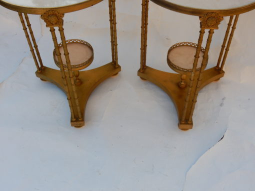 1970 'Paire de Guéridons Français Style Adam Weisweiler Signé JANSEN – Image 12