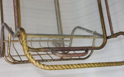 1950′ Bar Roulant en Bronze et Laiton Doré Maison Baguès Décor Art Nouveau – Image 7