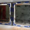 1970/80 Paire De Miroirs Venise Style Louis 14 Avec Ornements En Verre Bleu 112 X 95 cm
