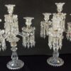 1950 ′ Pair of Candlesticks 3 Branches Beaded Sockets And Signed In Relief BACCARAT - Image 5