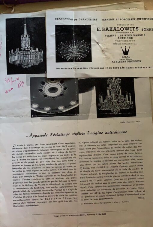 1960 'Circular Chandelier With 2 Brass And Crystal, Diameter: 70 cm - Image 20