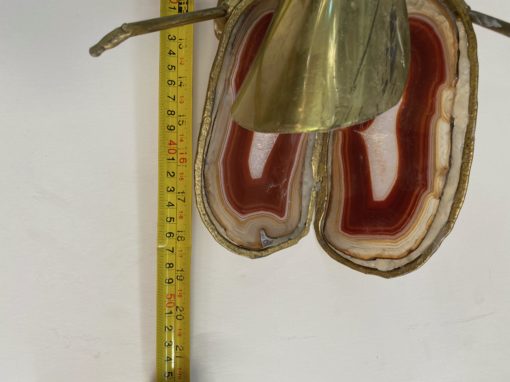 1970' Gilded Bronze Wall Lamp Cicada Style Duval Brasseur Enlightening 22 X 48 cm - Image 5