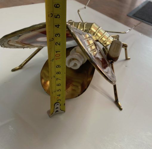 1970' Gilded Bronze Wall Lamp Cicada Style Duval Brasseur Enlightening 22 X 48 cm - Image 3