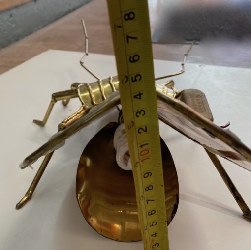 1970' Gilded Bronze Wall Lamp Cicada Style Duval Brasseur Enlightening 22 X 48 cm - Image 2