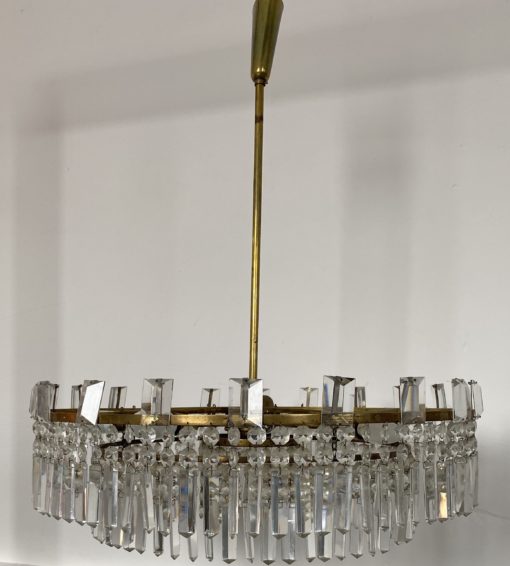 1960 'Circular Chandelier With 2 Brass And Crystal, Diameter: 70 cm - Image 17
