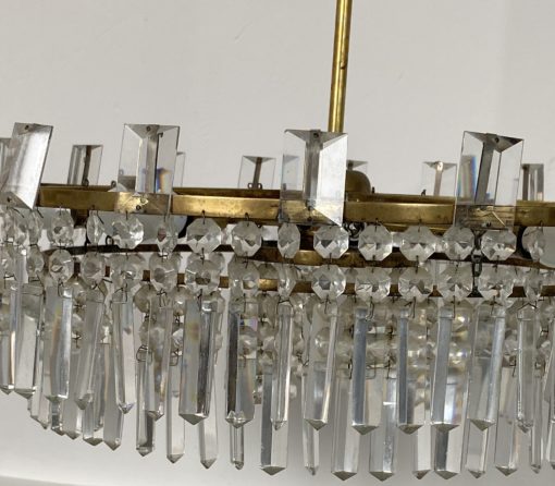 1960 'Circular Chandelier With 2 Brass And Crystal, Diameter: 70 cm - Image 16