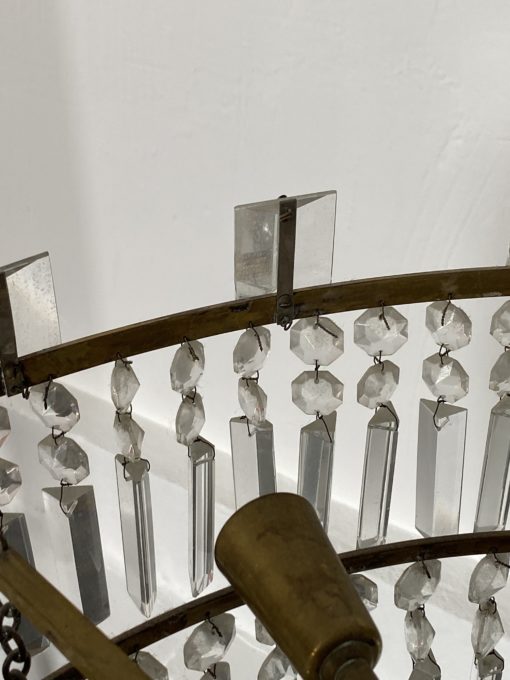 1960 'Circular Chandelier With 2 Brass And Crystal, Diameter: 70 cm - Image 13