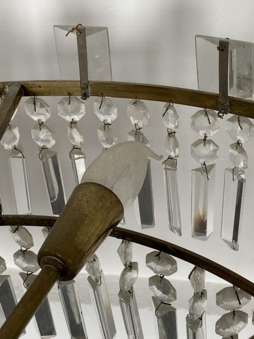 1960 'Circular Chandelier With 2 Brass And Crystal, Diameter: 70 cm - Image 12
