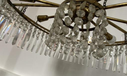 1960 'Circular Chandelier With 2 Brass And Crystal, Diameter: 70 cm - Image 4