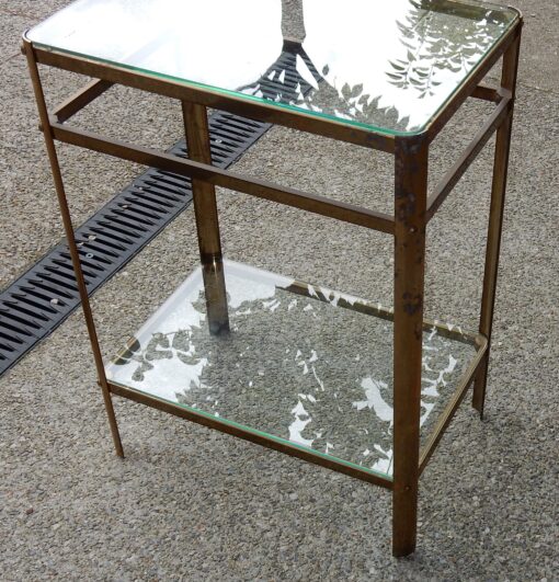 1970 'Jacques QUINET Pedestal Table, For the MALABERT Maison gilded bronze. H: 60 cm L: 50 cm X 30 cm. - Image 5