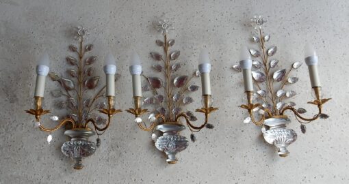 1970 ′ Series of 3 Daisy Sconces Maison Baguès H 48 cm - Image 12