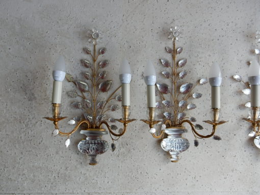 1970 ′ Series of 3 Daisy Sconces Maison Baguès H 48 cm - Image 11