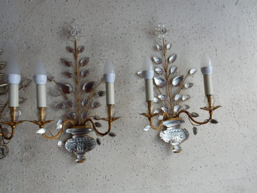 1970 ′ Series of 3 Daisy Sconces Maison Baguès H 48 cm - Image 10