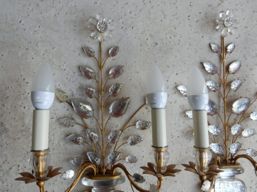 1970 ′ Series of 3 Daisy Sconces Maison Baguès H 48 cm - Image 8