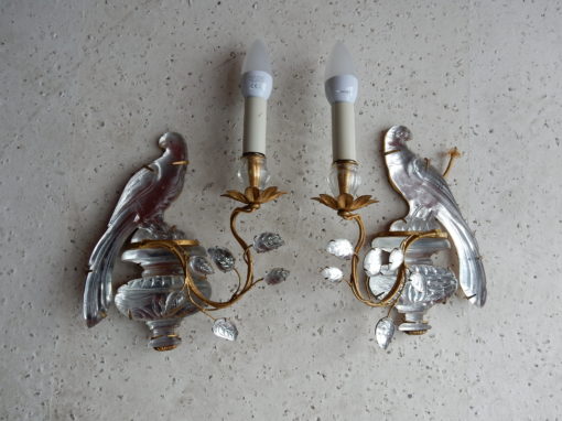 1970 'Pair Of Wall Lamps Maison Baguès With Parrot One Arm of Light