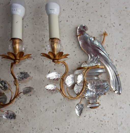 1970 'Pair Of Wall Lamps Maison Baguès With Parrot One Arm of Light - Image 8
