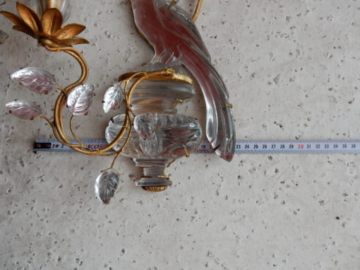 1970 'Pair Of Wall Lamps Maison Baguès With Parrot One Arm of Light - Image 2