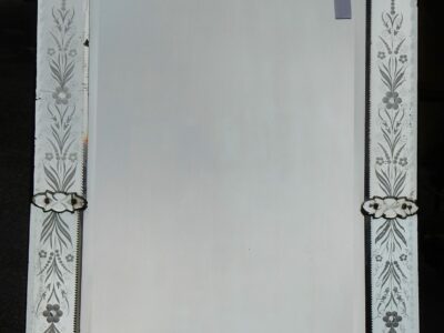 1900 ′ Venetian Mirror With Floral Decor And Pediment - 172 x 89 cm