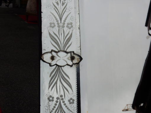 1900 ′ Venetian Mirror With Floral Decor And Pediment - 172 x 89 cm - Image 5