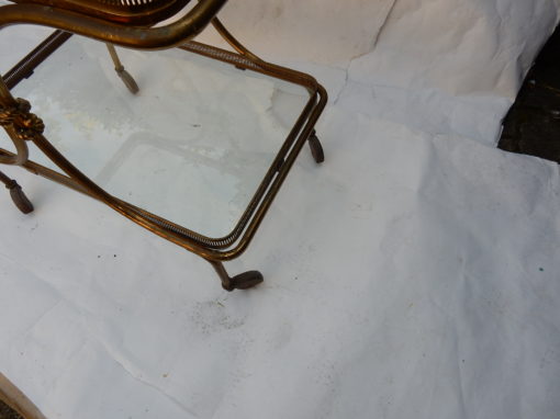 1970′ Bar Roulant en Bronze et Laiton Doré Maison Baguès Ou Charles Ou Jansen Décor Napoléon 3 – Image 8
